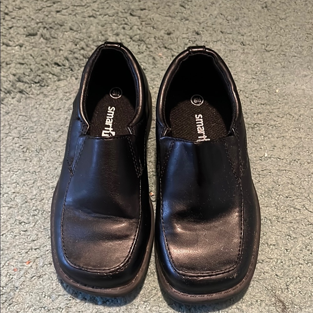 SmartFit Kids Black Dress Shoes Slip-On Design